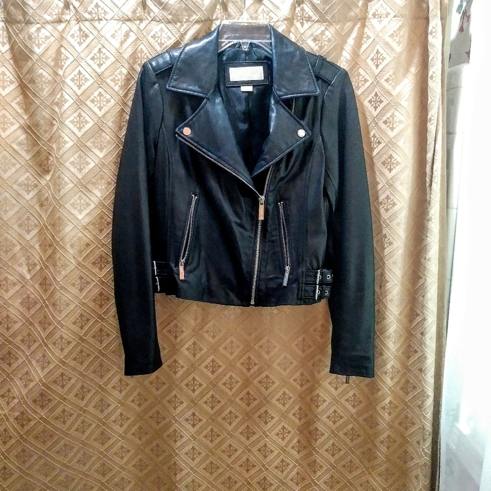 Michael Kors Leather Moto Jacket